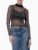 Blusa Feminina Manga Longa Gola Alta Tule Calvin Klein Jeans – Preto Blusa Feminina Manga Longa Gola Alta Tule Calvin Klein Jeans Preto p