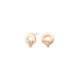 Brinco Baby Fio Love em Ouro Rosé 18k com Safiras
