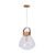 Pendente Vidro Madeira Castanho Lampadari 39cm