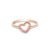 Anel Life Love II Coração Vazado em Liga Rosé com Banho de Ouro Rosé 18k e Pedras Rosas
