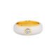 Anel Life Joyful em Prata 925 com Banho de Ouro Amarelo 18k, Pedra Incolor e Esmalte