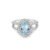 Anel Classic Oriental em Ouro Branco 18k com Água Marinha e Diamantes