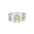 Anel Letra A em Prata 925 com Ouro Amarelo 18k e Diamantes