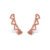 Brinco Ear Cuff Life Love II com Banho Ouro Rosé Corações Cravejados