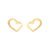 Brinco Life Love IV Coração Prata com Banho Ouro Amarelo