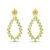 Brinco Life Botânica em Prata 925 com Banho de Ouro Amarelo 18k com Pedras Verdes
