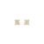 Brinco Baby Quadrado em Ouro Amarelo 18k com Safiras Incolores