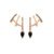 Brinco Ear Cuff Anelli em Ouro Rosé 18k com Quartzo Negro, Diamantes Negros e Brown