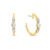 Brinco Argola Life Nature II em Prata 925 com Banho de Ouro Amarelo 18k e Topázio Sky e Incolor
