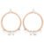 Brinco Life Luna Redondo Gota em Liga Rosé com Banho de Ouro Rosé 18k e Topázios Incolores