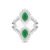 Anel Clássico em Ouro Branco 18k com Esmeralda e Diamantes