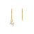 Brinco Letra M em Ouro Amarelo 18k com Diamantes