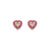 Brinco Life Love Locker Coração Liga Rosé Cravejado