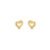 Brinco Life Love IV Coração Prata com Banho Ouro Amarelo Cravejado