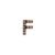 Brinco Único Letra F em Ouro Rosé 18k com Diamantes Brown