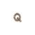 Brinco Único Letra Q em Ouro Rosé 18k com Diamantes Brown
