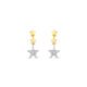 Brinco Teens Estrelas em Ouro Amarelo 18k em Ouro Branco 18k com Diamantes