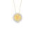 Pingente Medalha Signo Gemêos em Prata 925 com Ouro Amarelo 18k e Topázios Incolores