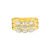 Anel Life Ocean Triplo em Prata 925 com Banho de Ouro Amarelo 18k e Pedras Incolores