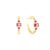 Argola Life Cora Prata Banho Ouro Amarelo Cristal Rosa