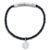 Pulseira Life Cruz em Couro Preto com Aço