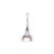 Pingente Life Viagens Torre Eiffel em Prata 925 com Pedras Azuis, Vermelhas e Incolores