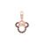 Pingente Life Disney Minnie em Liga Rosé com Banho de Ouro Rosé 18k e Pedras Pretas
