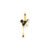Pingente Life Disney e Ana Strumpf Mickey Estrela em Prata 925 com Banho de Ouro Amarelo 18k, Pedra Incolor e Esmalte