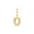 Pingente Life Letra U em Prata 925 com Banho de Ouro Amarelo 18k e Pedras Incolores
