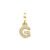 Pingente Life Letra G em Prata 925 com Banho de Ouro Amarelo 18k e Pedras Incolores