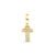Pingente Life Letra T em Prata 925 com Banho de Ouro Amarelo 18k e Pedras Incolores