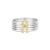 Anel Letra H em Prata 925 com Ouro Amarelo 18k e Diamantes