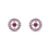 Brinco Life Glam III em Prata 925 com Pedras Rosas