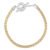 Pulseira Life em Couro Dourado com Prata 925