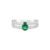 Anel Life Special II Duplo em Prata 925 com Pedras Verde e Incolores