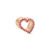 Separador Life Love II Coração em Liga Rosé com Banho de Ouro Rosé 18k e Pedras Vermelhas