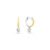 Brinco Argola Lume Coração em Prata 925 e Ouro Amarelo 18k com Diamante de Laboratório 0,48 ct