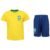 Kit de Uniforme de Futebol Infantil do Brasil CBF com Camiseta e Calção