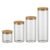 Conjunto Potes Hermético Electrolux, Vidro, Tampa Bambu 4 Un