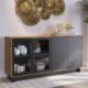 Buffet 4 Portas 160Cm Vitória Noce Milano/Preto Fosco