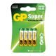 04 Pilhas Aaa Alcalina Gp Super Alkaline Eficazes