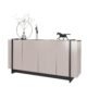 Aparador Buffet Amplo Espaço Interno Off White Preto