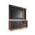 Conjunto Bancada Painel Leme 2 Portas 3 Nichos Preto