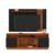 Conjunto Bancada Painel Leme 4 Nichos Noce Milano Preto