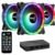Kit 3 Coolers Duo 12 Pro Argb + Hub + Controle Aerocool