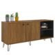Rack Bancada Tv Até 50 Polegadas 140Cm 2 Portas Içá Noce Milano/Preto Fosco – Colibri