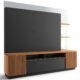 Estante Home Theater Tv Até 70 Pol. 210Cm Niterói Noce Milano/Preto Fosco – Colibri
