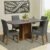 Conjunto Sala De Jantar Mesa Tampo De Madeira 4 Cadeiras Rustic/Cinza/Silver Keila Madesa