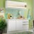 Cozinha Compacta 100% Mdf Madesa Smart 120 Cm Modulada Com Balcão E Tampo Branco