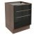 Balcão Madesa Lux 60 Cm 3 Gavetas Rustic/Preto